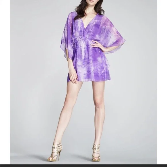 Alice + Olivia Purple Watercolor Dress - Picture 8 of 8